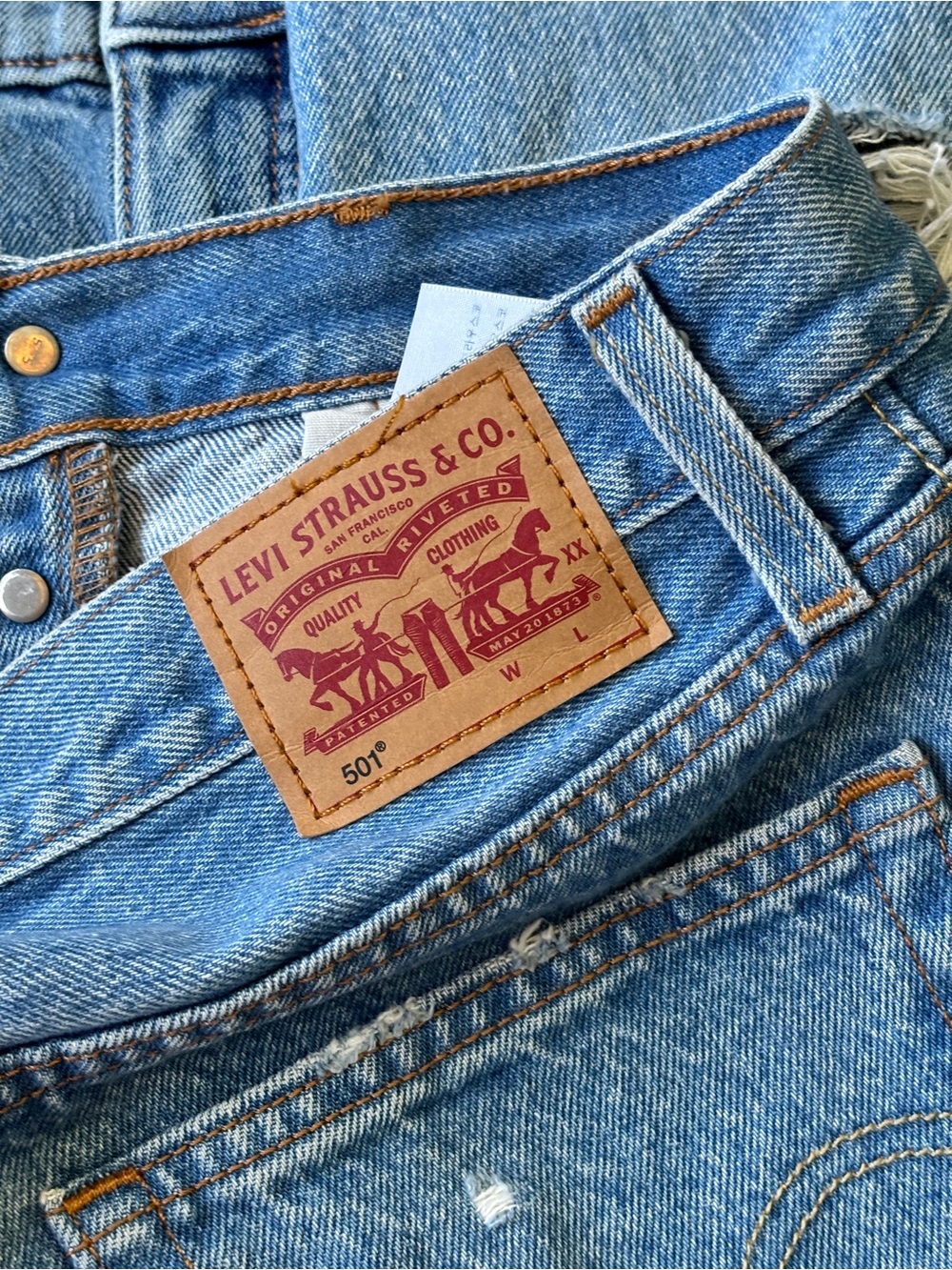 Levi’s 501 Original Fit, Button Fly, Cropped Jeans Sz. 27 - Picture 8 of 10